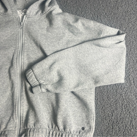 Ripzone  Grey Fleece Full Zip Long Sleeved Cropped Hoodie LARGE - Picture 4 of 8